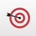 Red Target icon isolated. Modern simple flat concentric aiming sign. Marketing, Business, internet concept. Trendy Simple vector symbol for website design, web button, mobile app. icon
 illustration